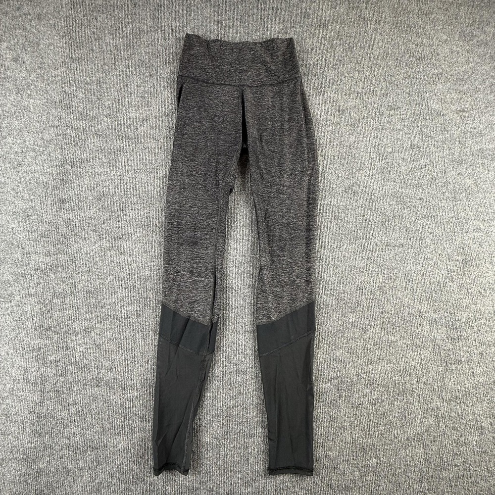 Lululemon Leggings Womens‎ 2 Gray Colorblock High Rise Ankle Yoga Pants Stretch
